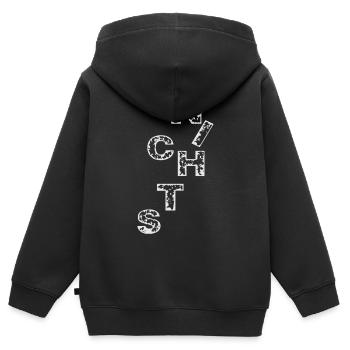 Nichts - Wort - schenke Nichts - Kinder Premium Organic Zip Hoodie - Schwarz - Hinten - AI Model Kid Male (0cm)