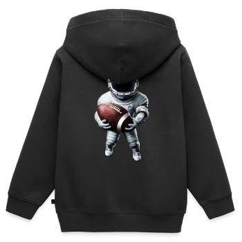 Touchdown im Weltall - Kinder Premium Organic Zip Hoodie - Schwarz - Hinten - AI Model Kid Male (0cm)