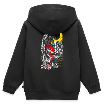Gothique - Sweat Premium à capuche zippé enfant bio - noir - Dos - AI Model Kid Male (0cm)