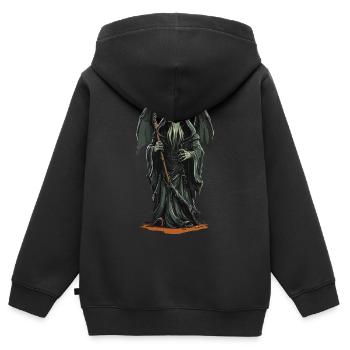 Druides Grim Reaper Tentacule Horreur Halloween - Sweat Premium à capuche zippé enfant bio - noir - Dos - AI Model Kid Male (0cm)