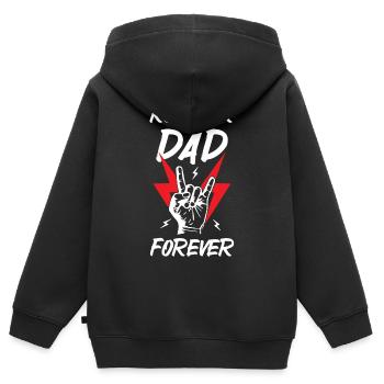 Rockstars papa pour toujours - Sweat Premium à capuche zippé enfant bio - noir - Dos - AI Model Kid Male (0cm)