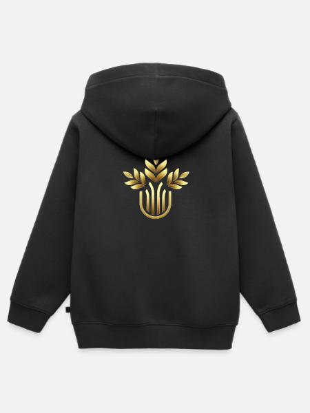 gold - Kinder Premium Organic Zip Hoodie - Schwarz