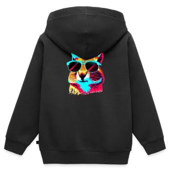 hamster cool - Kinder Premium Organic Zip Hoodie - Schwarz - Hinten - AI Model Kid Male (0cm)