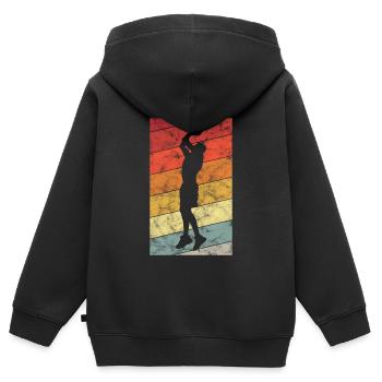 Basketteur basket-ball basketteur - Sweat Premium à capuche zippé enfant bio - noir - Dos - AI Model Kid Male (0cm)