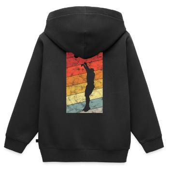 Basket basket basketteur basketteur - Sweat Premium à capuche zippé enfant bio - noir - Dos - AI Model Kid Male (0cm)