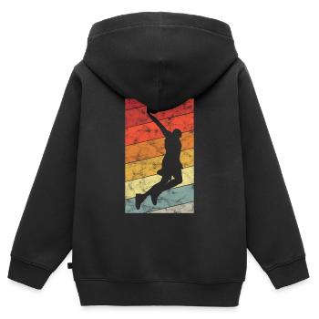 Basket basket basket basketball basketteur basketteur - Sweat Premium à capuche zippé enfant bio - noir - Dos - AI Model Kid Male (0cm)