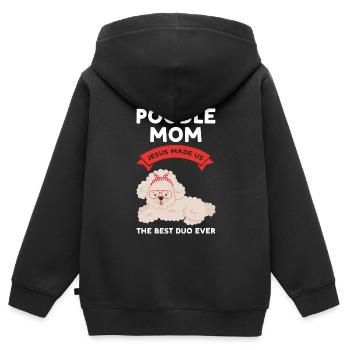 Pudel Pudel Mama Pudel Geschenk - Kinder Premium Organic Zip Hoodie - Schwarz - Hinten - AI Model Kid Male (0cm)