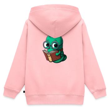 Bibliophile Bücherwurm Leseratte - Kinder Premium Organic Zip Hoodie - Rosa - Hinten - AI Model Kid Female (0cm)