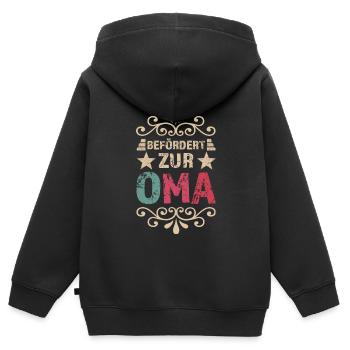 Oma Familie Großeltern Geschenk - Kinder Premium Organic Zip Hoodie - Schwarz - Hinten - AI Model Kid Male (0cm)