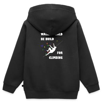 Climbing Klettern Bouldering Bouldern - Sweat Premium à capuche zippé enfant bio - noir - Dos - AI Model Kid Male (0cm)