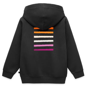lesbian stripes - Kids Premium Organic Zip-up Hoodie - black - Back - AI Model Kid Male (0cm)