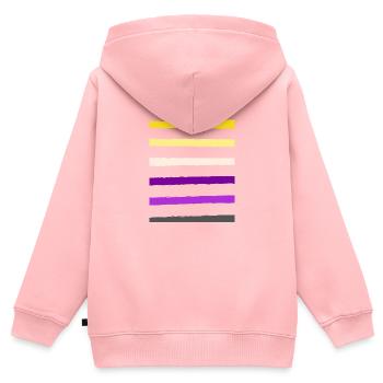 non binary stripe - Kids Premium Organic Zip-up Hoodie - rose - Back - AI Model Kid Female (0cm)