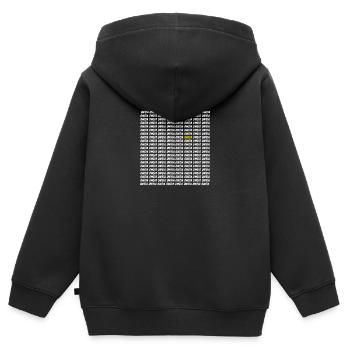 Oweia - Kinder Premium Organic Zip Hoodie - Schwarz - Hinten - AI Model Kid Male (0cm)