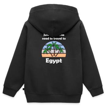 Ferien in Ägypten - Kinder Premium Organic Zip Hoodie - Schwarz - Hinten - AI Model Kid Male (0cm)