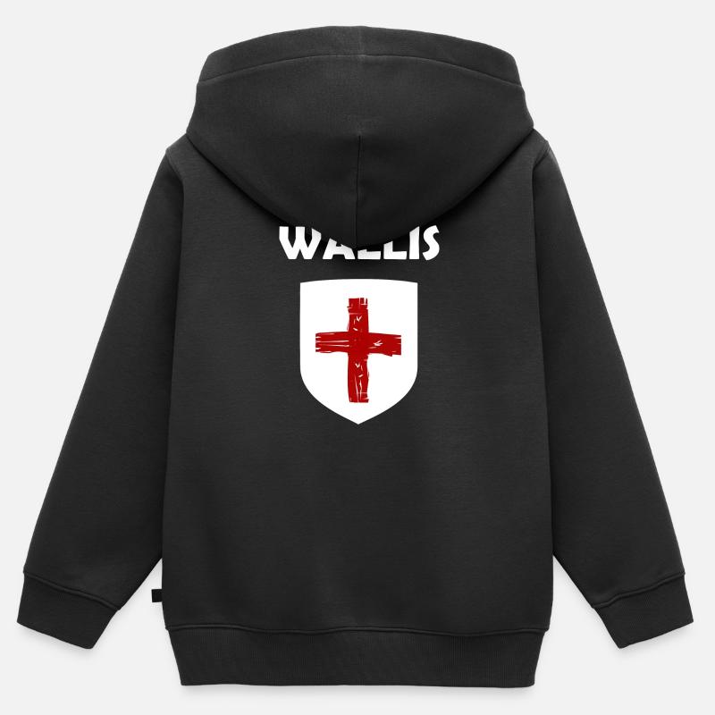 Les Valaisans - Sweat Premium à capuche zippé enfant bio - noir
