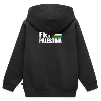 Fri palestina - Kinder Premium Organic Zip Hoodie - Schwarz - Hinten - AI Model Kid Male (0cm)