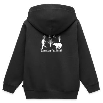 Canadian Fast Food - Kids Premium Organic Zip-up Hoodie - black - Back - AI Model Kid Male (0cm)