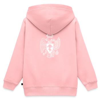 Krone Serbien Serbija Jugoslawien Balkan - Kinder Premium Organic Zip Hoodie - Rosa - Hinten - AI Model Kid Female (0cm)