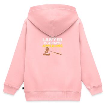 This Lawyer Is Always Appealing - Kinder Premium Organic Zip Hoodie - Rosa - Hinten - AI Model Kid Female (0cm)