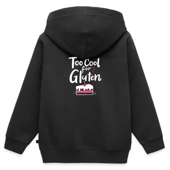 Too Cool For Gluten For Celiac Awareness - Kids Premium Organic Zip-up Hoodie - black - Back - AI Model Kid Male (0cm)