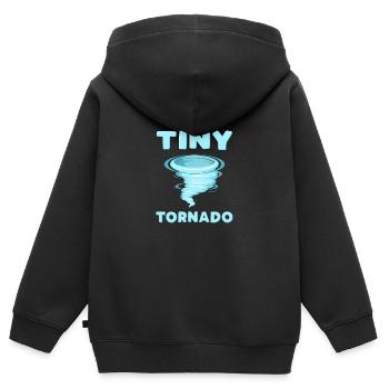 Tiny Tornado - Kinder Premium Organic Zip Hoodie - Schwarz - Hinten - AI Model Kid Male (0cm)