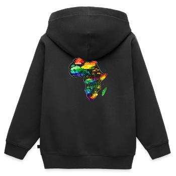 AFRIKA - KARTE - Kinder Premium Organic Zip Hoodie - Schwarz - Hinten - AI Model Kid Male (0cm)