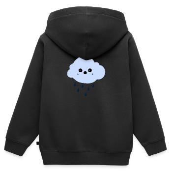 Nuage - Sweat Premium à capuche zippé enfant bio - noir - Dos - AI Model Kid Male (0cm)