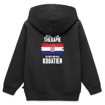 Therapie Kroatien Adria Urlaub Geschenk Sommer - Kinder Premium Organic Zip Hoodie - Schwarz - Hinten - AI Model Kid Male (0cm)