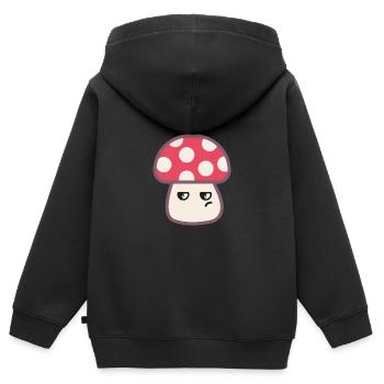 Fliegenpilz Genervt Kawaii - Kinder Premium Organic Zip Hoodie - Schwarz - Hinten - AI Model Kid Male (0cm)