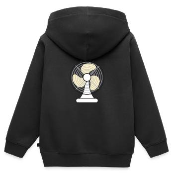 Ventilateur chaleur été - Sweat Premium à capuche zippé enfant bio - noir - Dos - AI Model Kid Male (0cm)