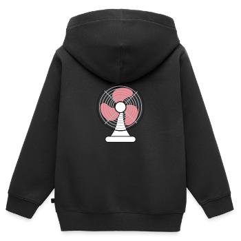Ventilateur Chaleur d’été - Sweat Premium à capuche zippé enfant bio - noir - Dos - AI Model Kid Male (0cm)