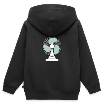 Hitze Ventilator Zeichnung Sommer - Kinder Premium Organic Zip Hoodie - Schwarz - Hinten - AI Model Kid Male (0cm)