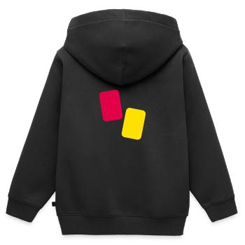 Karten Schiedsrichter - Kinder Premium Organic Zip Hoodie - Schwarz - Hinten - AI Model Kid Male (0cm)