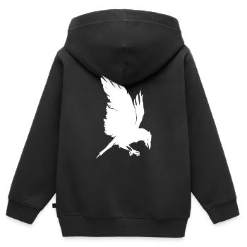 Crow Halloween - Sweat Premium à capuche zippé enfant bio - noir - Dos - AI Model Kid Male (0cm)