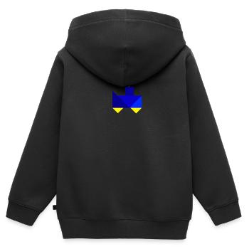 Train - Tangram - Kids Premium Organic Zip-up Hoodie - black - Back - AI Model Kid Male (0cm)