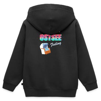 Sensation de la mer Baltique - Sweat Premium à capuche zippé enfant bio - noir - Dos - AI Model Kid Male (0cm)