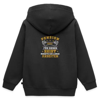 Pension Pensionierung 2022 Pensionist Geschenkidee - Kinder Premium Organic Zip Hoodie - Schwarz - Hinten - AI Model Kid Male (0cm)