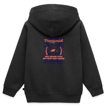 Pensionierung Offizieller Pensionist Pensionsfeier - Kinder Premium Organic Zip Hoodie - Schwarz - Hinten - AI Model Kid Male (0cm)