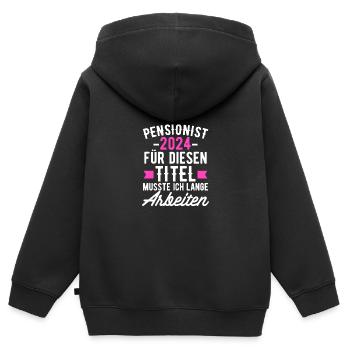 Pensionierung 2024 - Pensionsistin Für Diesen - Kinder Premium Organic Zip Hoodie - Schwarz - Hinten - AI Model Kid Male (0cm)