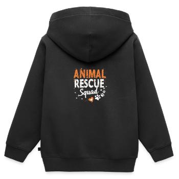 Tierfreund Haustier Rettung Dienst - Kinder Premium Organic Zip Hoodie - Schwarz - Hinten - AI Model Kid Male (0cm)