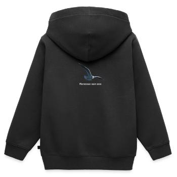 Renesse Moewe - Kinder Premium Organic Zip Hoodie - Schwarz - Hinten - AI Model Kid Male (0cm)