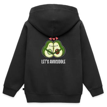 Let's Avocuddle Paare und Liebhaber Gift - Kinder Premium Organic Zip Hoodie - Schwarz - Hinten - AI Model Kid Male (0cm)