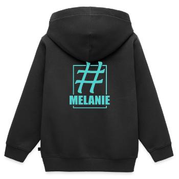 Media Melanie - Kinder Premium Organic Zip Hoodie - Schwarz - Hinten - AI Model Kid Male (0cm)