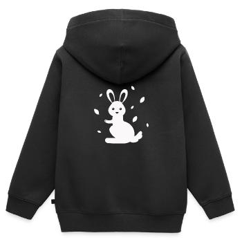 Rabbit - Rabbit Nature Easter - Kids Premium Organic Zip-up Hoodie - black - Back - AI Model Kid Male (0cm)