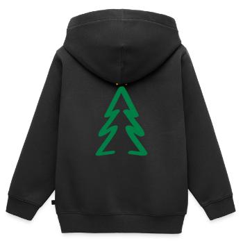 arbre - Sweat Premium à capuche zippé enfant bio - noir - Dos - AI Model Kid Male (0cm)