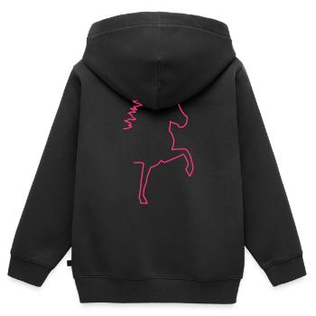Tölt - Kinder Premium Organic Zip Hoodie - Schwarz - Hinten - AI Model Kid Male (0cm)