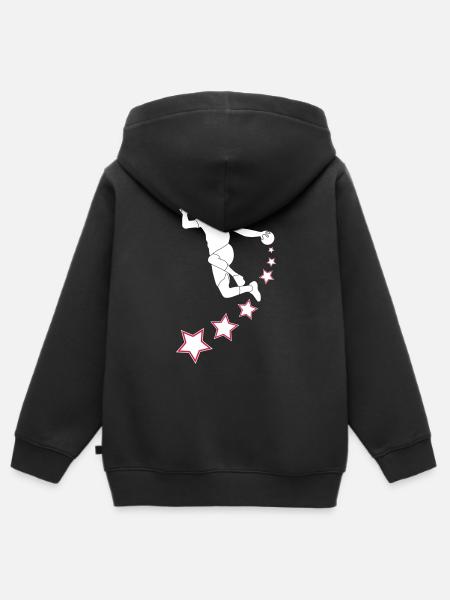 STAR 2 - Kinder Premium Organic Zip Hoodie - Schwarz