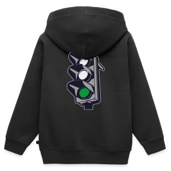 2541614 135318164 gruene Ampel - Kinder Premium Organic Zip Hoodie - Schwarz - Hinten - AI Model Kid Male (0cm)