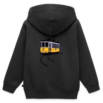 Electrico de Lisboa - Kinder Premium Organic Zip Hoodie - Schwarz - Hinten - AI Model Kid Male (0cm)