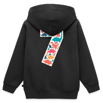 7 - Seven Years Birthday Dino Dinosaur T Rex - Kids Premium Organic Zip-up Hoodie - black - Back - AI Model Kid Male (0cm)